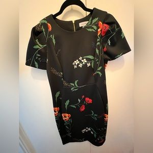 Calvin Klein Size 12 Black and Floral Dress